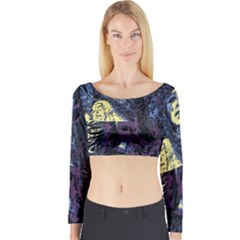 Glitch Witch Ii Long Sleeve Crop Top by MRNStudios