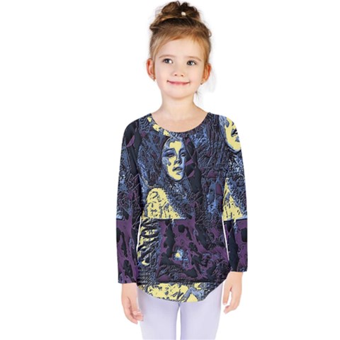 Glitch Witch Ii Kids  Long Sleeve Tee by MRNStudios