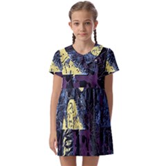 Glitch Witch Ii Kids  Asymmetric Collar Dress by MRNStudios