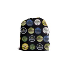 Beer Brands Logo Pattern Drawstring Pouch (Small)