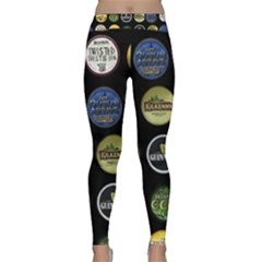 Beer Brands Logo Pattern Classic Yoga Leggings by dflcprintsclothing