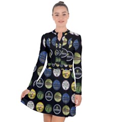 Beer Brands Logo Pattern Long Sleeve Panel Dress by dflcprintsclothing