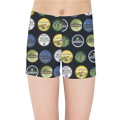 Beer Brands Logo Pattern Kids  Sports Shorts by dflcprintsclothing