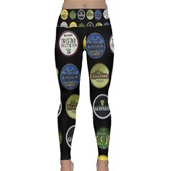 Beer Brands Logo Pattern Lightweight Velour Classic Yoga Leggings by dflcprintsclothing