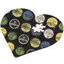 Beer Brands Logo Pattern Wooden Puzzle Heart View2
