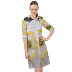 Lemon Sorbet Long Sleeve Mini Shirt Dress by thedaffodilstore