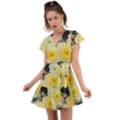 Daffodils In Bloom Flutter Sleeve Wrap Dress by thedaffodilstore