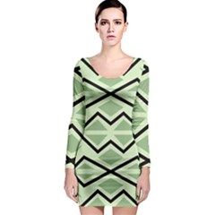 Abstract Pattern Geometric Backgrounds Long Sleeve Bodycon Dress by Eskimos