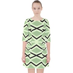 Abstract Pattern Geometric Backgrounds Quarter Sleeve Pocket Dress by Eskimos