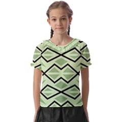 Abstract Pattern Geometric Backgrounds Kids  Frill Chiffon Blouse