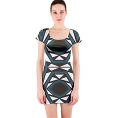 Abstract Pattern Geometric Backgrounds Short Sleeve Bodycon Dress by Eskimos