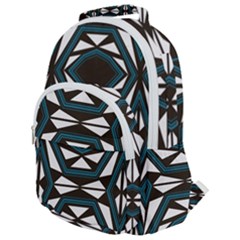 Abstract Pattern Geometric Backgrounds Rounded Multi Pocket Backpack by Eskimos