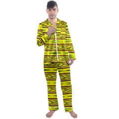 Abstract Pattern Geometric Backgrounds Men s Long Sleeve Satin Pajamas Set by Eskimos