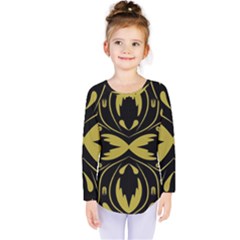 Folk Flowers Print Floral Pattern Ethnic Art Kids  Long Sleeve Tee