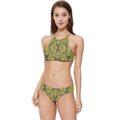 Folk Flowers Print Floral Pattern Ethnic Art Banded Triangle Bikini Set by Eskimos