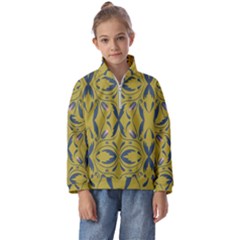 Folk Flowers Print Floral Pattern Ethnic Art Kids  Half Zip Hoodie by Eskimos