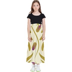 Folk Flowers Print Floral Pattern Ethnic Art Kids  Flared Maxi Skirt by Eskimos