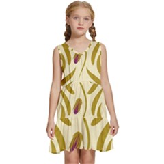 Folk flowers print Floral pattern Ethnic art Kids  Sleeveless Tiered Mini Dress