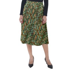 Colorful Stylized Botanic Motif Pattern Classic Velour Midi Skirt  by dflcprintsclothing