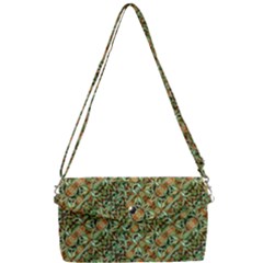 Colorful Stylized Botanic Motif Pattern Removable Strap Clutch Bag by dflcprintsclothing