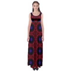 Blue And Red Tie Dye Empire Waist Maxi Dress by FunDressesShop