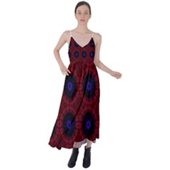 Blue And Red Tie Dye Tie Back Maxi Dress by FunDressesShop