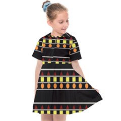 Tribal Shapes Black Kids  Sailor Dress by FunDressesShop