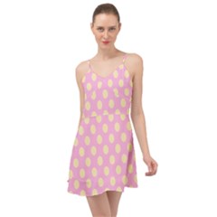 Cream Dots On Purple Summer Time Chiffon Dress by FunDressesShop