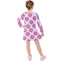 Sprinkled Donuts on Pink Kids  Long Sleeve Velvet Dress View2