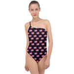 Puerto Rican Flags Black One Shoulder Swimsuit