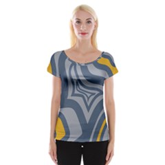 Abstract Pattern Geometric Backgrounds Cap Sleeve Top by Eskimos