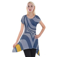 Abstract Pattern Geometric Backgrounds Short Sleeve Side Drop Tunic by Eskimos