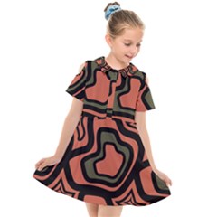 Abstract Pattern Geometric Backgrounds Kids  Short Sleeve Shirt Dress by Eskimos