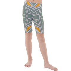 Abstract Pattern Geometric Backgrounds Kids  Mid Length Swim Shorts by Eskimos