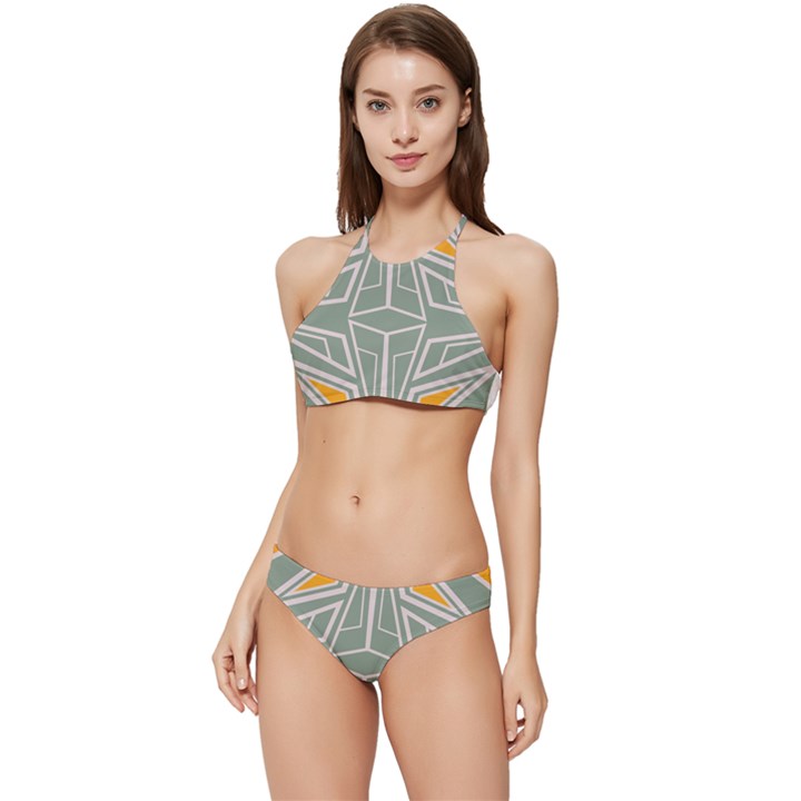 Abstract pattern geometric backgrounds Banded Triangle Bikini Set