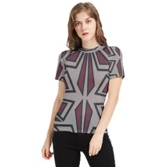 Abstract Pattern Geometric Backgrounds Women s Short Sleeve Rash Guard by Eskimos