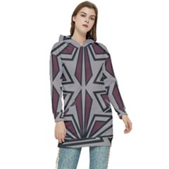 Abstract Pattern Geometric Backgrounds Women s Long Oversized Pullover Hoodie by Eskimos