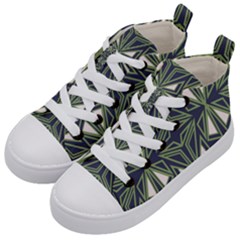 Abstract Pattern Geometric Backgrounds Kids  Mid-top Canvas Sneakers by Eskimos