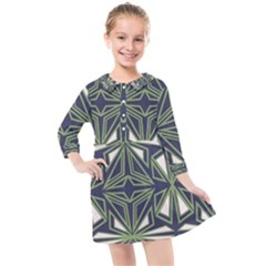 Abstract pattern geometric backgrounds Kids  Quarter Sleeve Shirt Dress