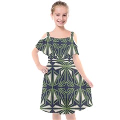 Abstract Pattern Geometric Backgrounds Kids  Cut Out Shoulders Chiffon Dress by Eskimos