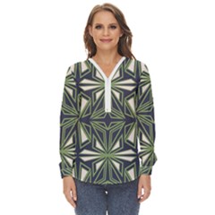 Abstract pattern geometric backgrounds Zip Up Long Sleeve Blouse