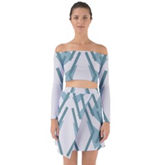 Abstract Pattern Geometric Backgrounds Off Shoulder Top With Skirt Set