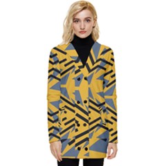 Abstract pattern geometric backgrounds Button Up Hooded Coat 