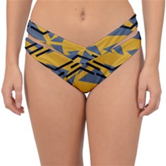 Abstract Pattern Geometric Backgrounds Double Strap Halter Bikini Bottom by Eskimos