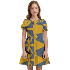 Abstract pattern geometric backgrounds Kids  Puff Sleeved Dress