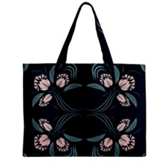 Folk Flowers Floral Art Print Flowers Abstract Art  Zipper Mini Tote Bag by Eskimos