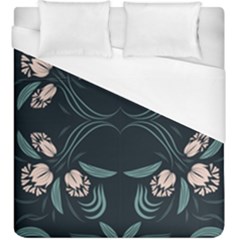 Folk Flowers Floral Art Print Flowers Abstract Art  Duvet Cover (king Size)