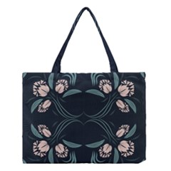 Folk Flowers Floral Art Print Flowers Abstract Art  Medium Tote Bag by Eskimos