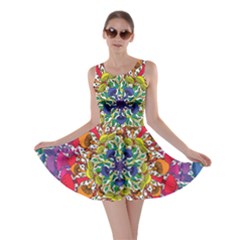 Rainbow Mushroom Mandala Skater Dress