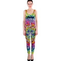 Rainbow Mushroom Mandala One Piece Catsuit by steampunkbabygirl